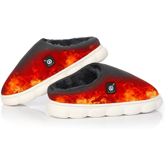 SAVIOR HEAT Heated Slippers for Men and Women Rechargeable Heated Foot Warmer Shoes with 3 Temperature Settings Keep Feet Warm up to 12 Hours