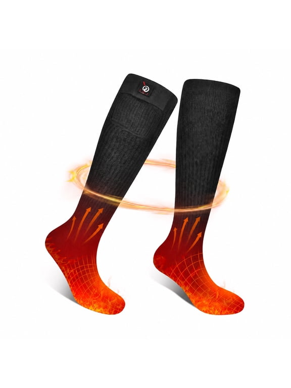 Heated Socks for Men Women, Rechargeable Ski Socks,150°F fast heating, 7.4V 2200mAh rechargeable batteries, carbon fiber toe warmth for skiing, hunting, fishing