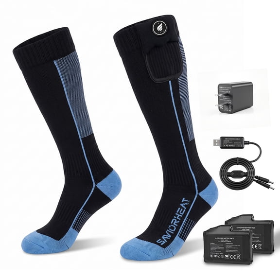 SAVIOR HEAT Heated Socks for Men Women Batteries Rechargeable Electric Heated Socks, Whole Sole Heating, Warmth for Skiing, Hunting, Cycling, Outdoor Work