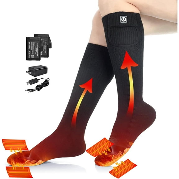 SAVIOR HEAT Heated Socks for Men Women Electric Heating Socks 2200mAh Rechargeable Battery Heate Thermal Socks for Winter Camping Fishing Cycling Skiing Hunting Hiking