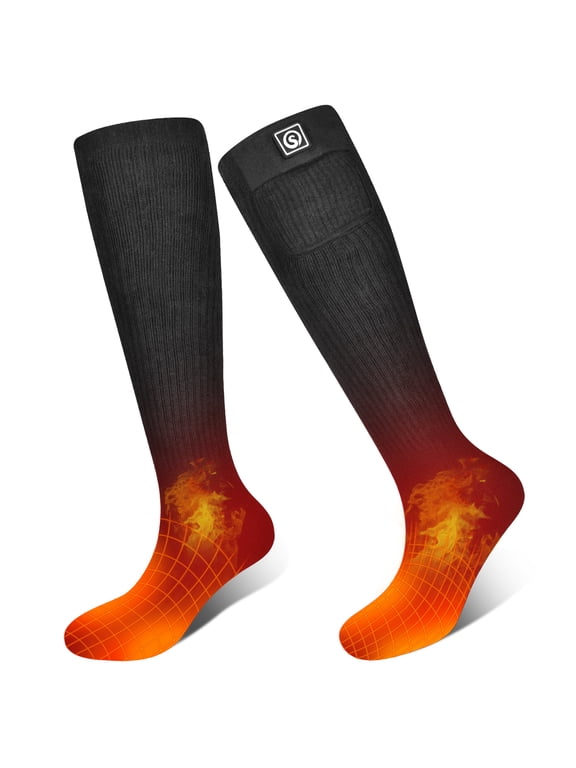 Heated Socks, Rechargeable Electric Socks with 3 Heat Settings, 8 Hours Heating time Winter Foot Warmers with Large Capacity Batteries for Men/Women