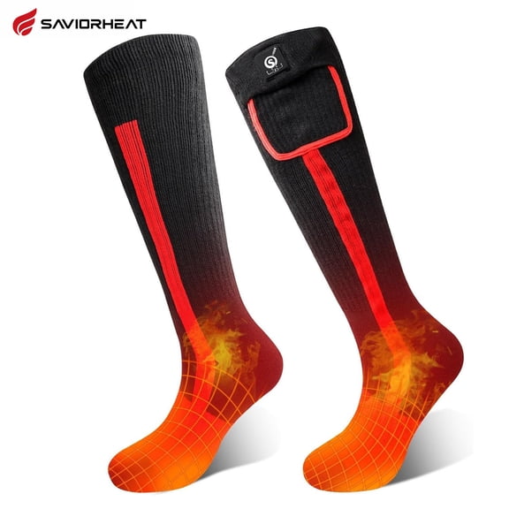 SAVIOR HEAT Heated Socks for Men Women Rechargeable Battery Electric Socks Winter Foot Warmer Outdoor Skiing Hunting Fishing