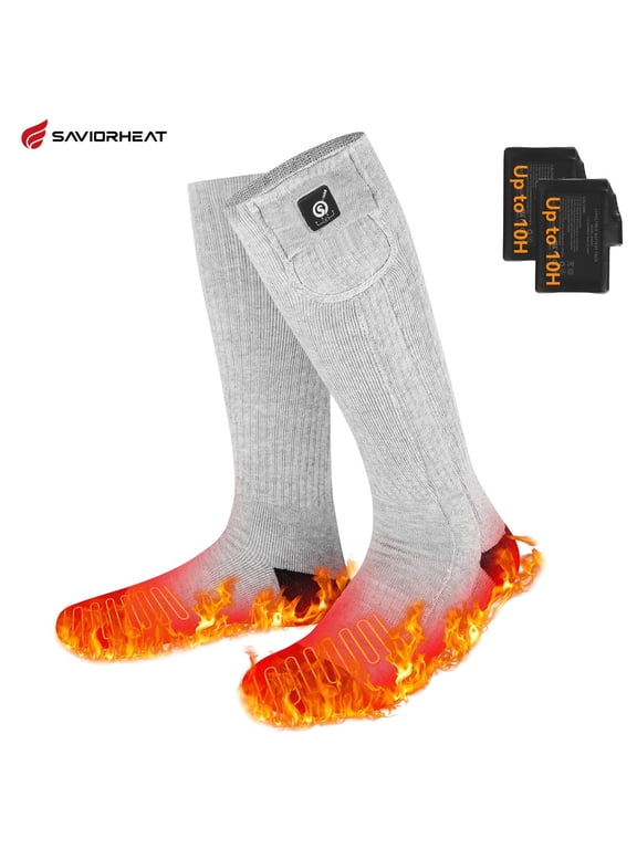 Heated Socks for Men Women, Rechargeable Electric Socks with 3 Heating Levels, Winter Warm Socks for Skiing Hiking