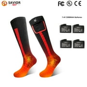 SAVIOR HEAT Heated Socks for Men Women Rechargeable Washable Winter Warm Socks for Sleeping Hunting Riding