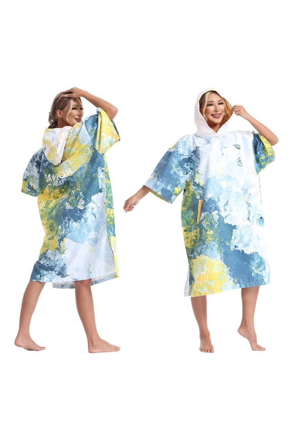 Hooded Surf Poncho, Microfiber Changing Robe With Pockets, Unisex Oversized Beach Cover Up For Swimming Surfing Camping