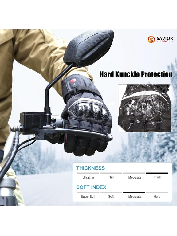 Professional Heated Motorcycle Gloves for Men Women,3 Mode Electrically Heated Waterproof and Windproof Gloves,Suitable for Winter Riding,Skiing,etc