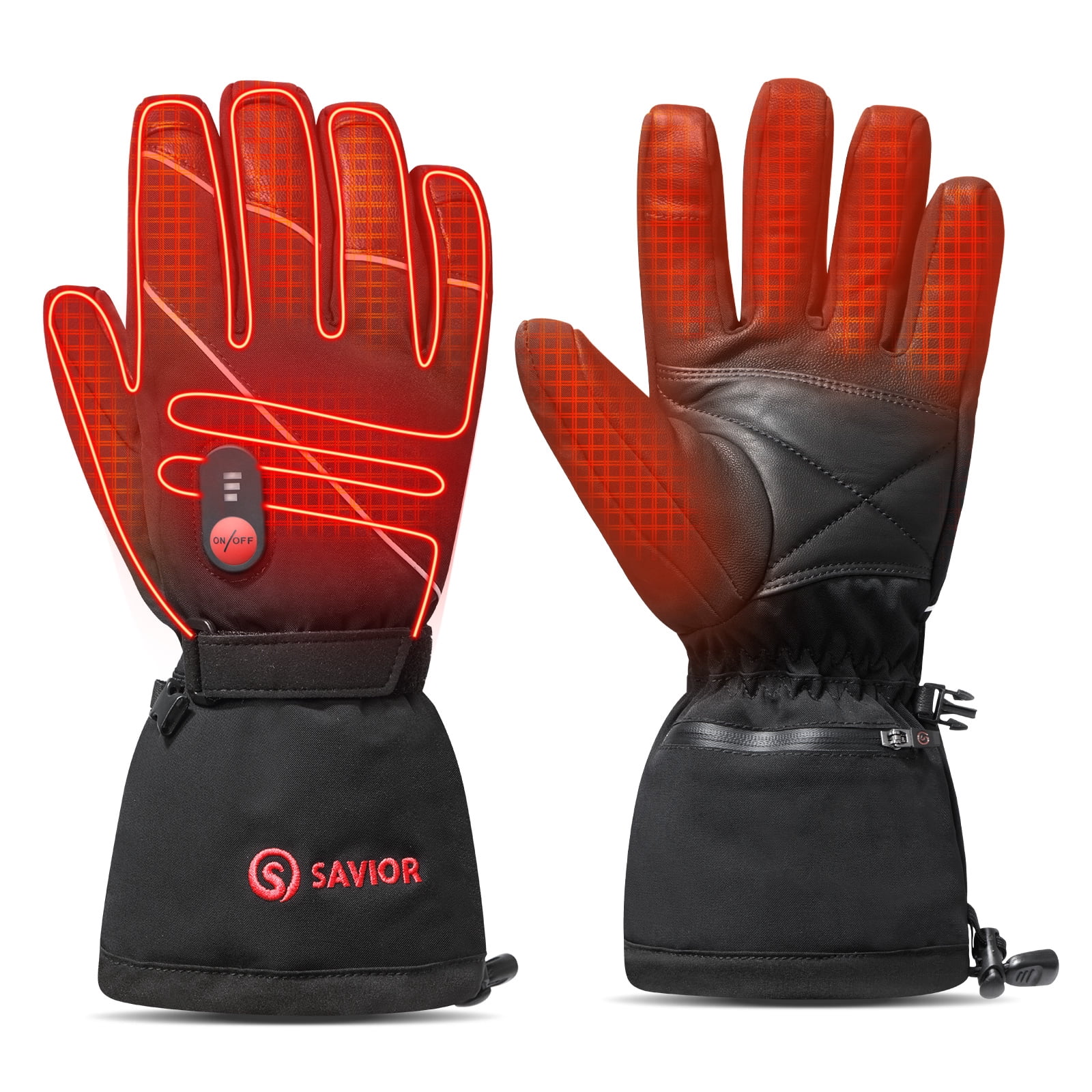 SAVIOR HEAT Rechargeable Electric Heated Gloves,Heated Gloves for Men Women, Thermal Gloves,Motorcycle Waterproof Windproof Gloves,Heated Skiing Gloves
