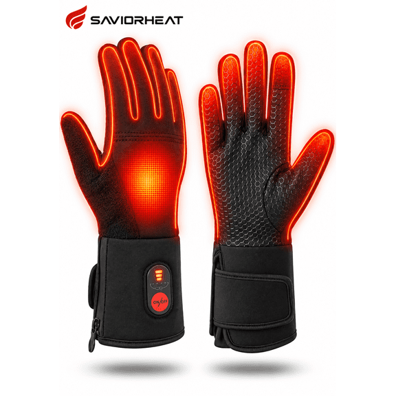 SAVIOR HEAT Rechargeable Heated Glove Liners Men Women, Thin Touchscreen Electric Thermal Warmers for Work, Cycling & Skiing