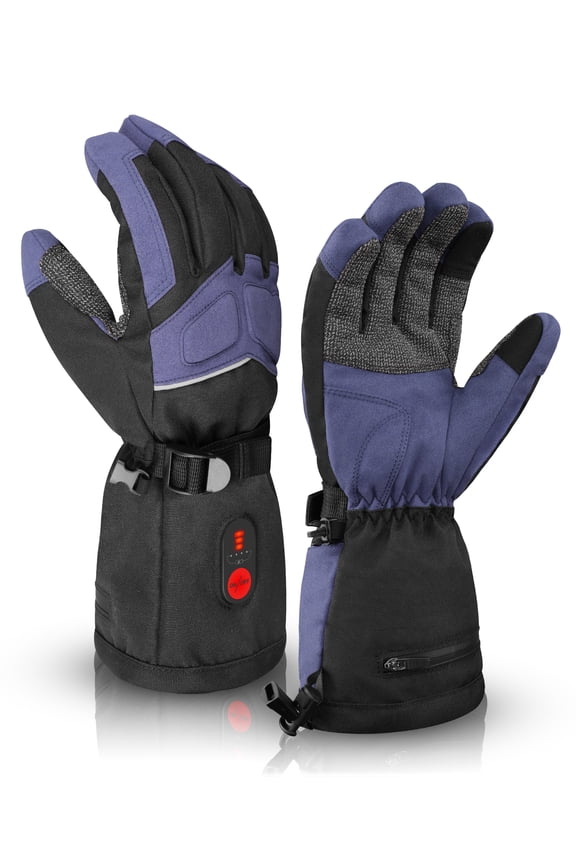 Rechargeable Heated Work Gloves - Waterproof, Impact - Resistant, for Winter Outdoor Work, Skiing & Motorcycle Riding