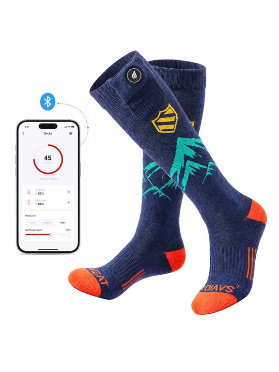Smart Heated Socks, Bluetooth App Controlled Rechargeable Battery Heated Socks for Men and Women, EH® Heating System, Up to 13 Hours of Warmth, for Skiing and Winter Outdoor Activities