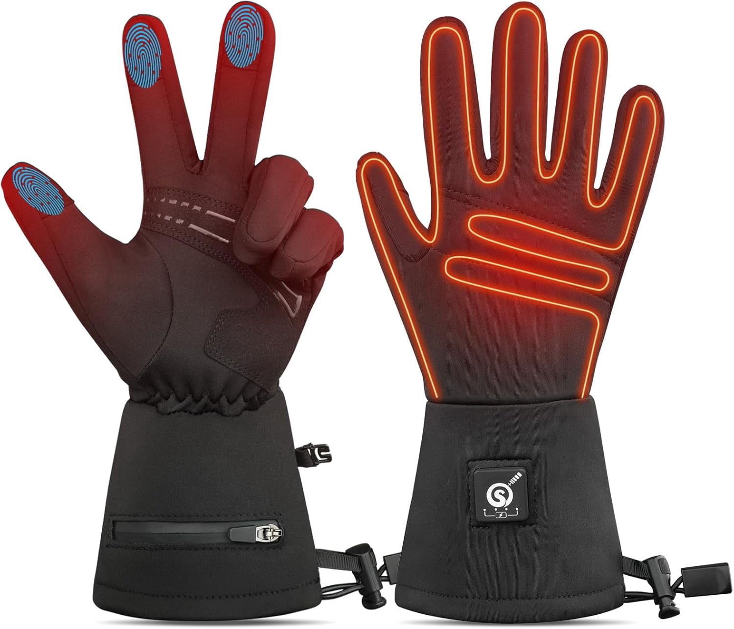SAVIOR HEAT Thin Heated Gloves for Men Women, Electric Glove with Rechargeable Battery Hand Warmer for Skiing Hiking Hunting Camping Climbing Motorcycling