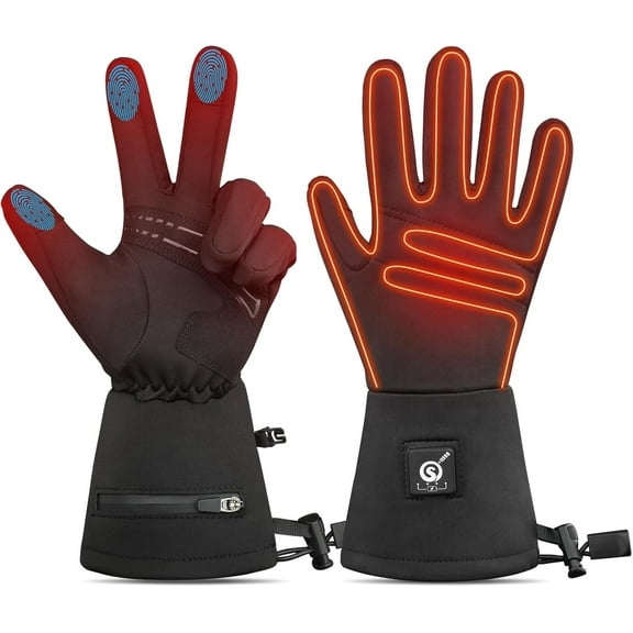 SAVIOR HEAT Thin Heated Gloves for Men Women, Electric Glove with Rechargeable Battery Hand Warmer for Skiing Hiking Hunting Camping Climbing Motorcycling