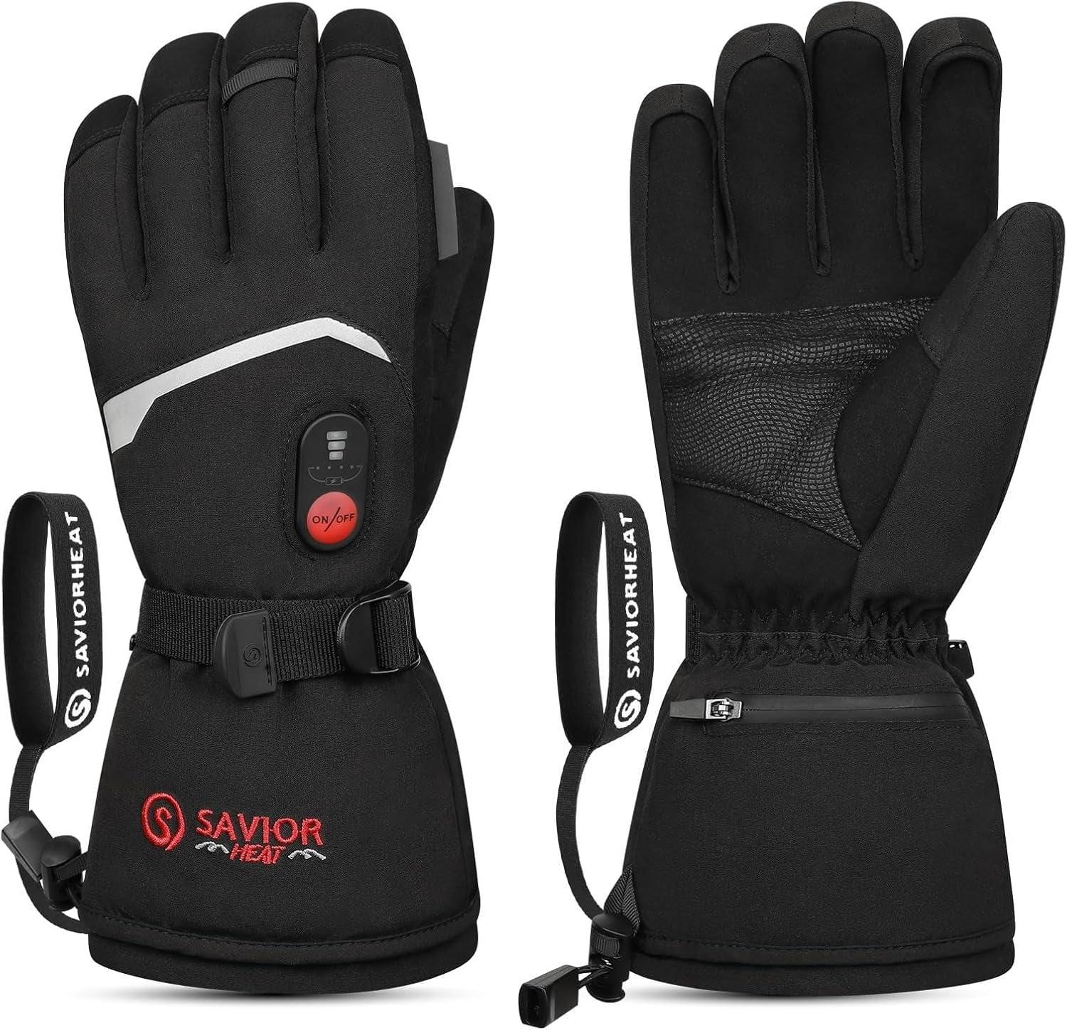 SAVIOR HEAT Upgraded Rechargeable Heated Gloves – 3000mAh Battery, 3 Heat Levels up to 150°F, Waterproof Touchscreen for Skiing, Snowboarding, Camping & Hiking