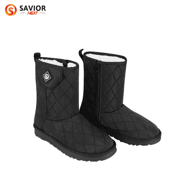 SAVIOR HEAT Women Snow Slip on Boots Men's Winter Zipper Electrically 7.4v Heated Shoes,3 Colors,Size 5.5-11