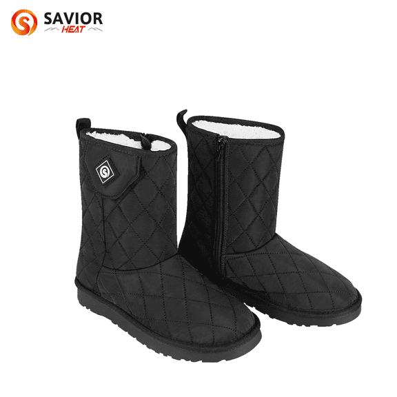 SAVIOR HEAT Women Snow Slip on Boots Men's Winter Zipper Electrically 7.4v Heated Shoes,3 Colors,Size 5.5-11