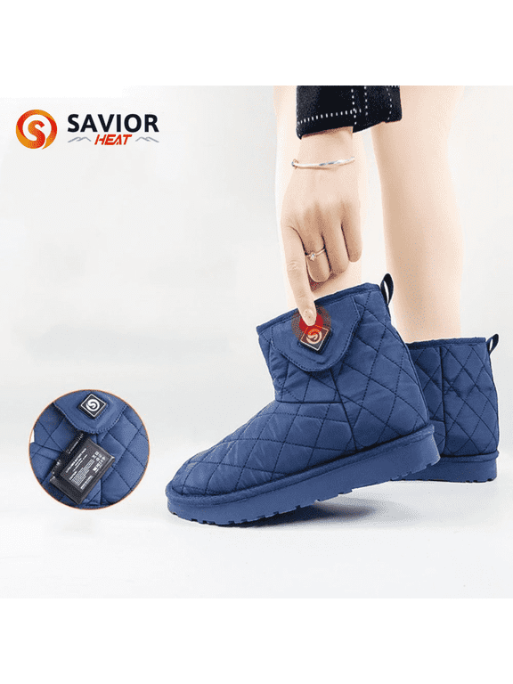SAVIOR HEAT Women Snow Slip on Boots Men's Winter Zipper Electrically 7.4v Heated Shoes,3 Colors,Size 5.5-11