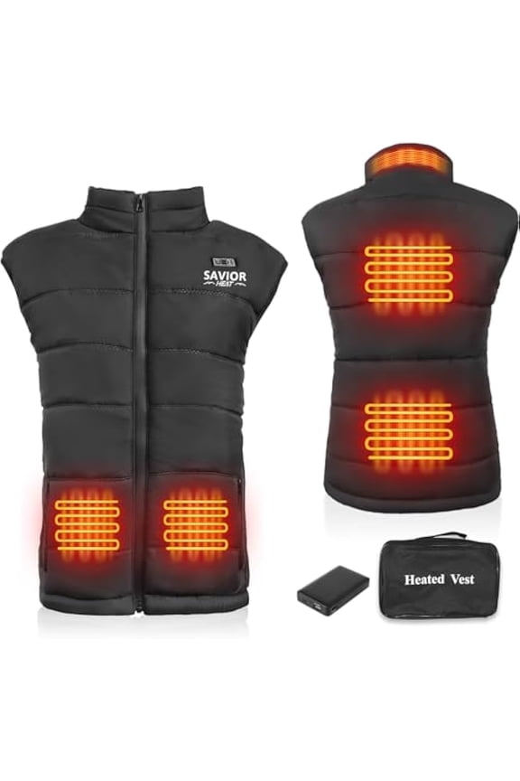 Women's Heated Vest With Battery Pack 7.4V, Warming Slim Fit Rechargeable Electric Heating Vest Warmth 10hrs