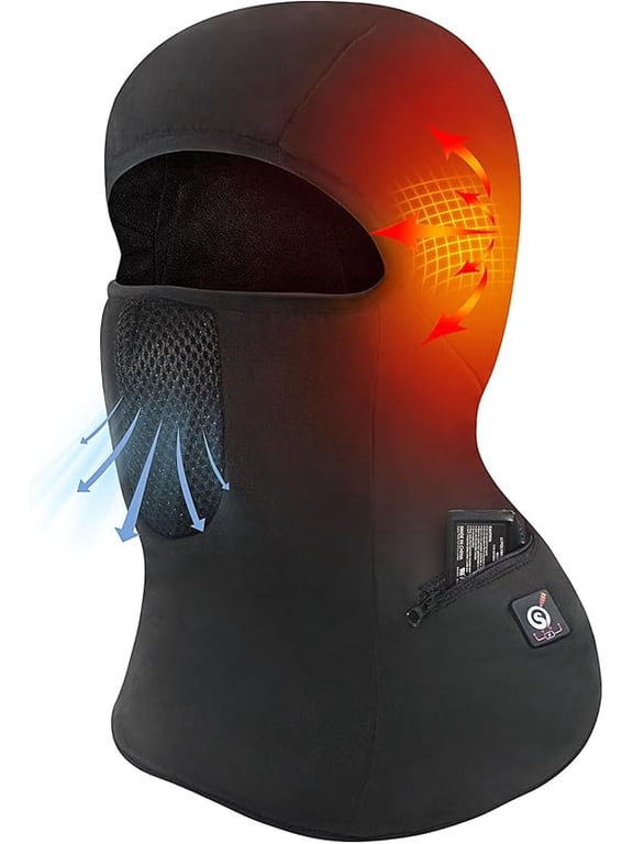ed Battery Balaclava Face Ski Mask,Heated Ski Mask for Men Women,Windproof Heated Hat Motorcycle Riding