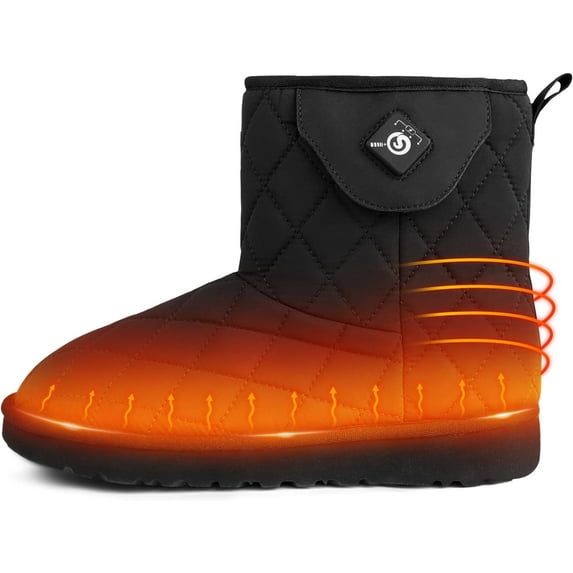 SAVIOR Heated Boot for Women, Heating Foot Warmer Shoes Non-Slip Snow Boots Breathable Waterproof Rechargeable Electric Heat House Slippers 7.4V Batterys Keep Feet Warm Winter Indoor Outdoor Unisex