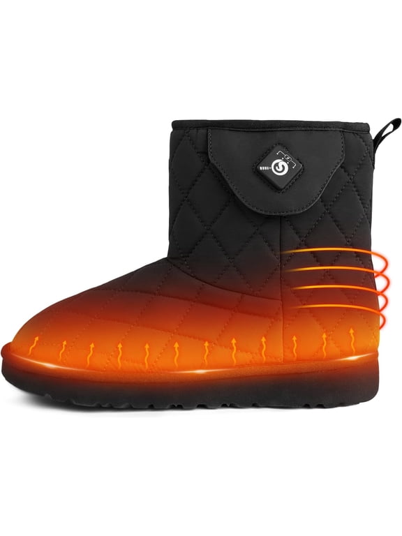ed Boot for Women, Heating Foot Warmer Shoes Non-Slip Snow Boots Breathable Waterproof Rechargeable Electric Heat House Slippers 7.4V Batterys Keep Feet Warm Winter Indoor Outdoor Unisex