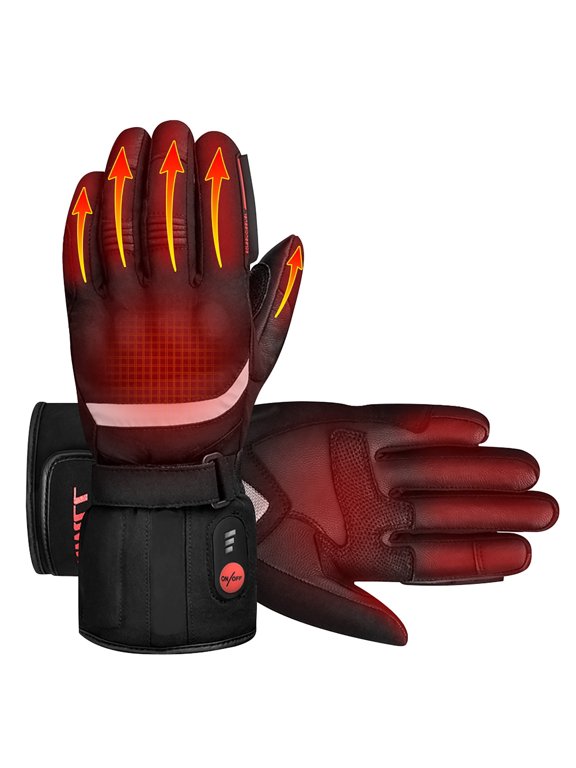 ed Gloves For Men Women Rechargable, 7.4V 2200mah Motorcycle Gloves,Winter Waterproof Riding Ski Hand Warmer Gloves (Black)
