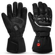 SAVIOR HEAT ed Gloves With Battery,7.4v 2200mah Rechargeable Heated Gloves Skiing and Snowboarding Gloves (Black)