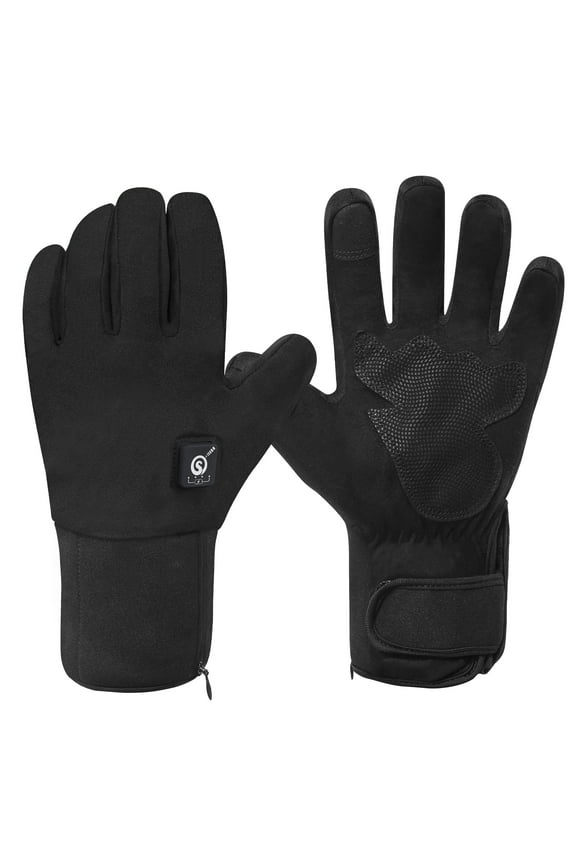 ed Gloves With Battery,7.4v 2200mah Rechargeable Heated gloves Thin Thermal Winter Gloves for Men Women (Black)