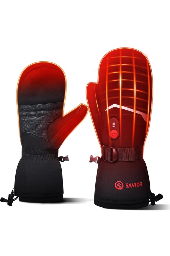 ed Ski Gloves, Heated Gloves for Men Women,7.4V Rechargeable Heated Gloves for Skiing Hiking