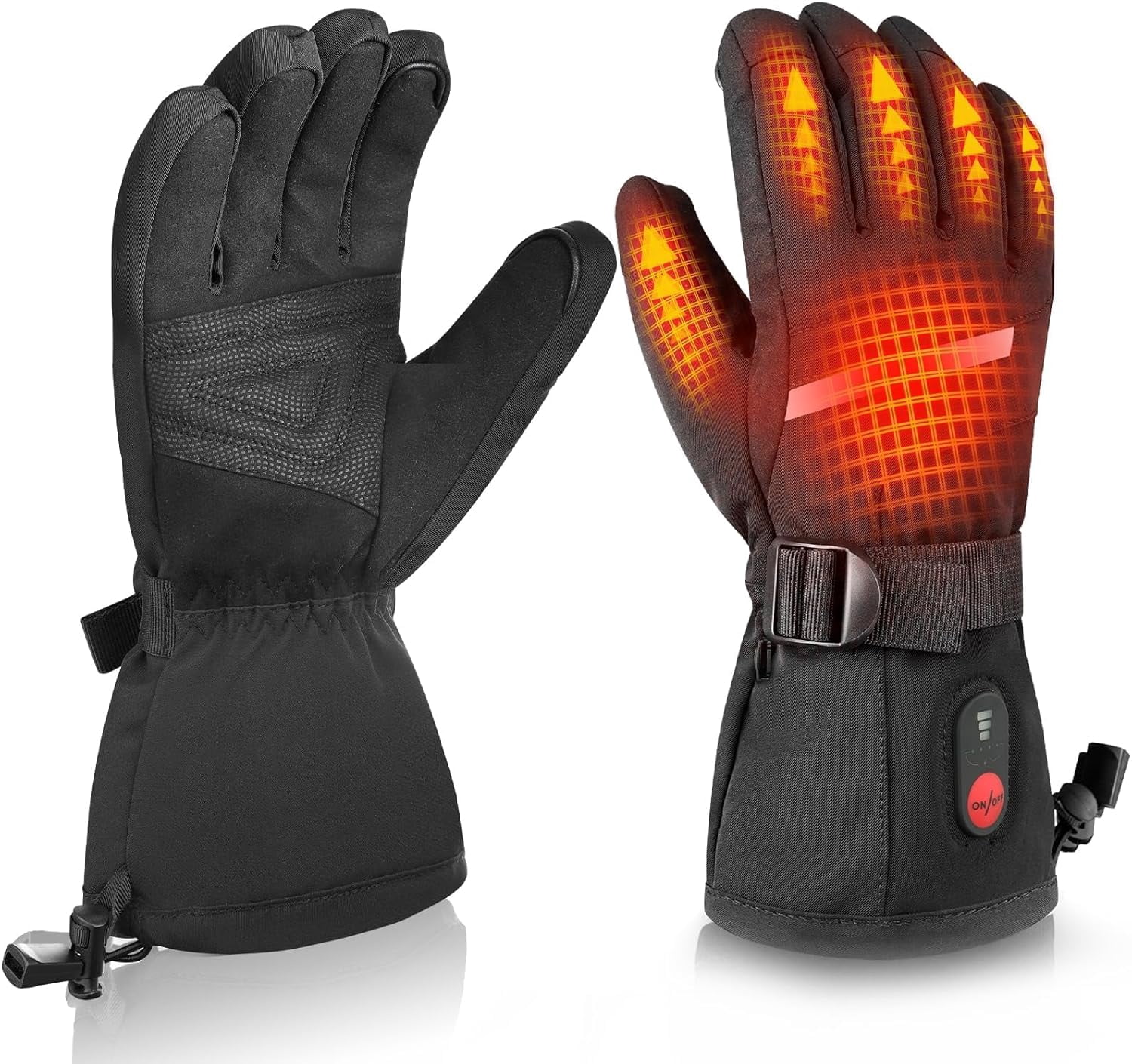 SAVIOR Heated Ski Gloves, Unisex Winter Skiing Gloves, 7.4V Battery Power Rechargeable Heating Glove for Women & Men Skiing, Snowboarding, Snowmobile, Outdoor Sports