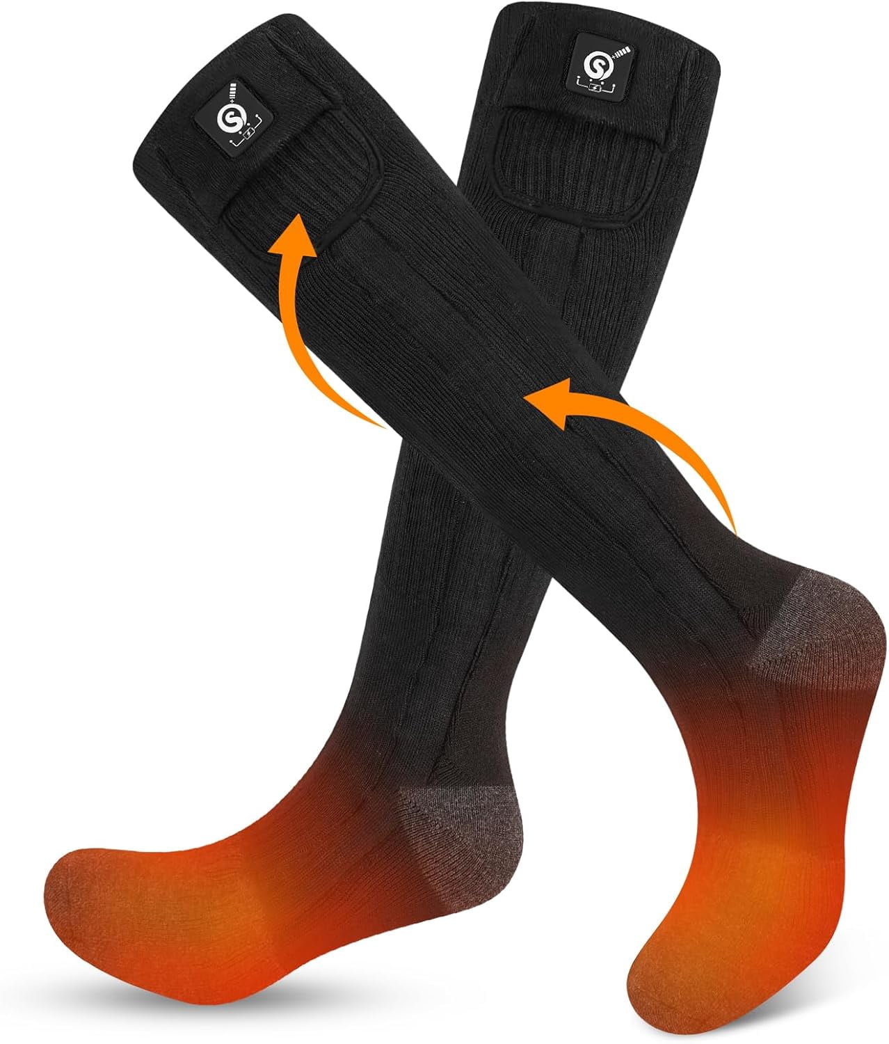 SAVIOR Heated Socks for Men & Women Battery Socks Powered Thermal Ski Socks Winter Foot Warmer with Temperature Control Long Socks for Skiing Hiking Hunting Motorcycling Riding