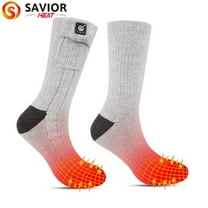 SAVIOR Heated Socks for Men Women, Battery Powered Thermal Electric Socks for Cold Feet,Camping Hunting Winter Foot Warmers