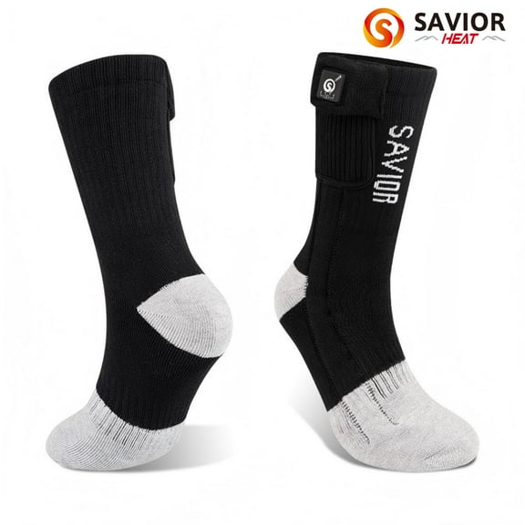 SAVIOR Heated Socks for Men Women, Battery Powered Thermal Electric Socks for Cold Feet,Camping Hunting Winter Foot Warmers