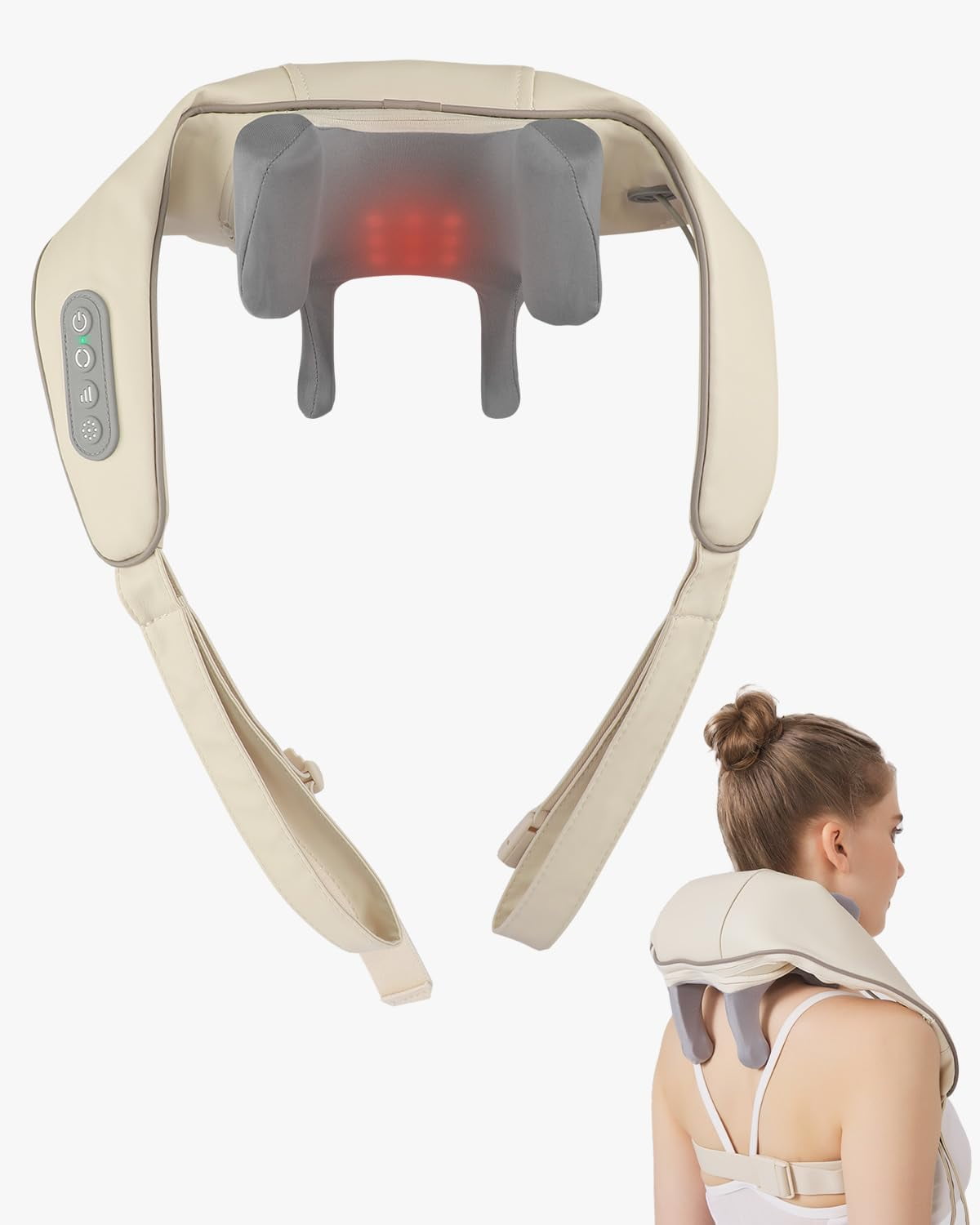 SAVIOR Neck Shoulder Back Massager with Heat, 2-in-1 Shiatsu Massagers for Deep Tissue Pain Relief, 4D Kneading Massager Gifts for Women Men Mom Dad