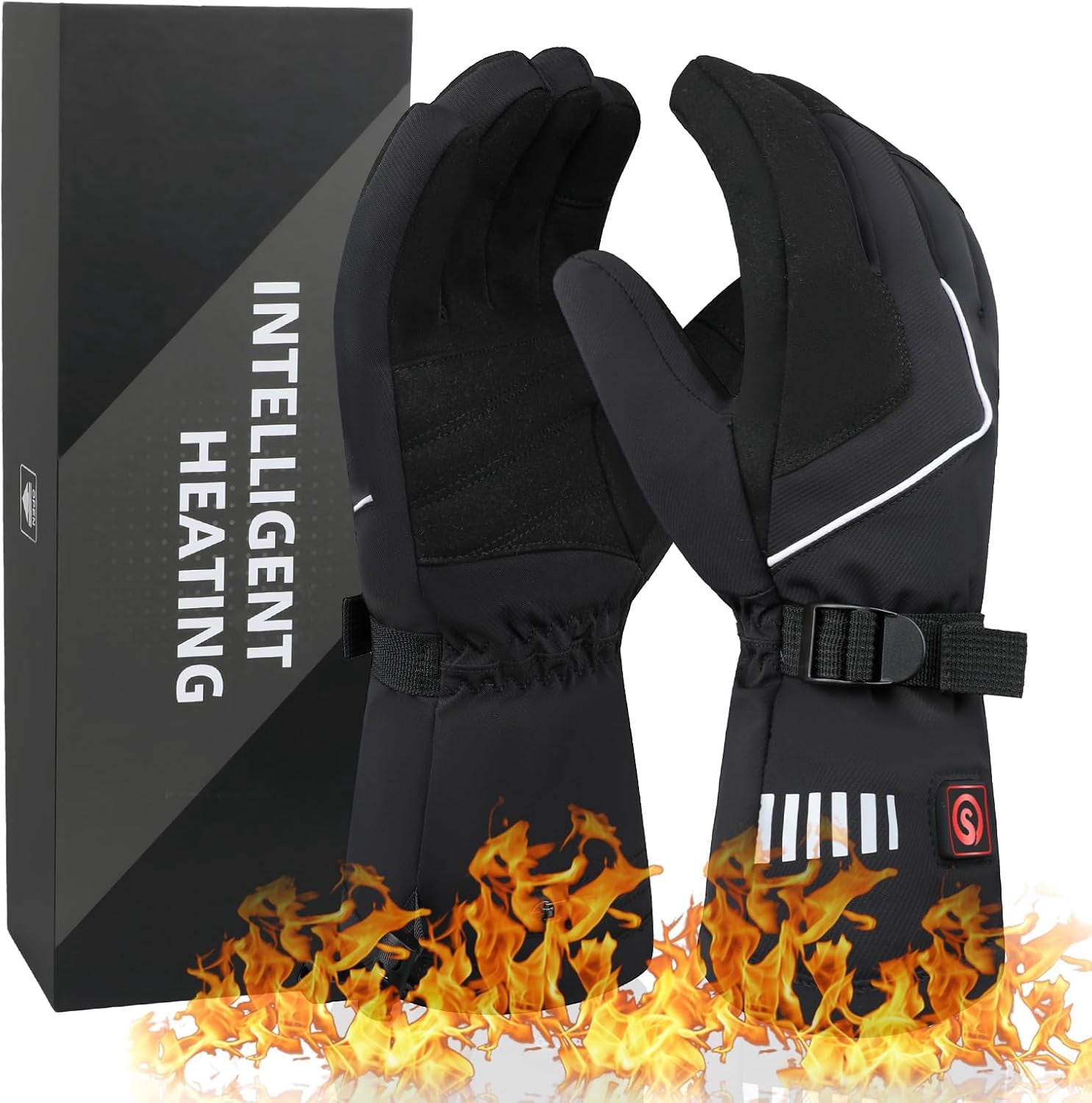 SAVIOR Rechargeable Heated Gloves for Men & Women, 3-Level Temperature Control, Touchscreen, Waterproof and Warm, Ideal for Cycling, Skiing, Skating, Hiking