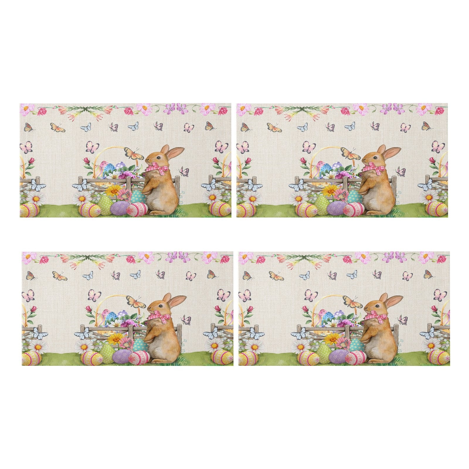 SAVWSDZK Easter Cotton And Linen Placemats Light Dining Table Fabric
