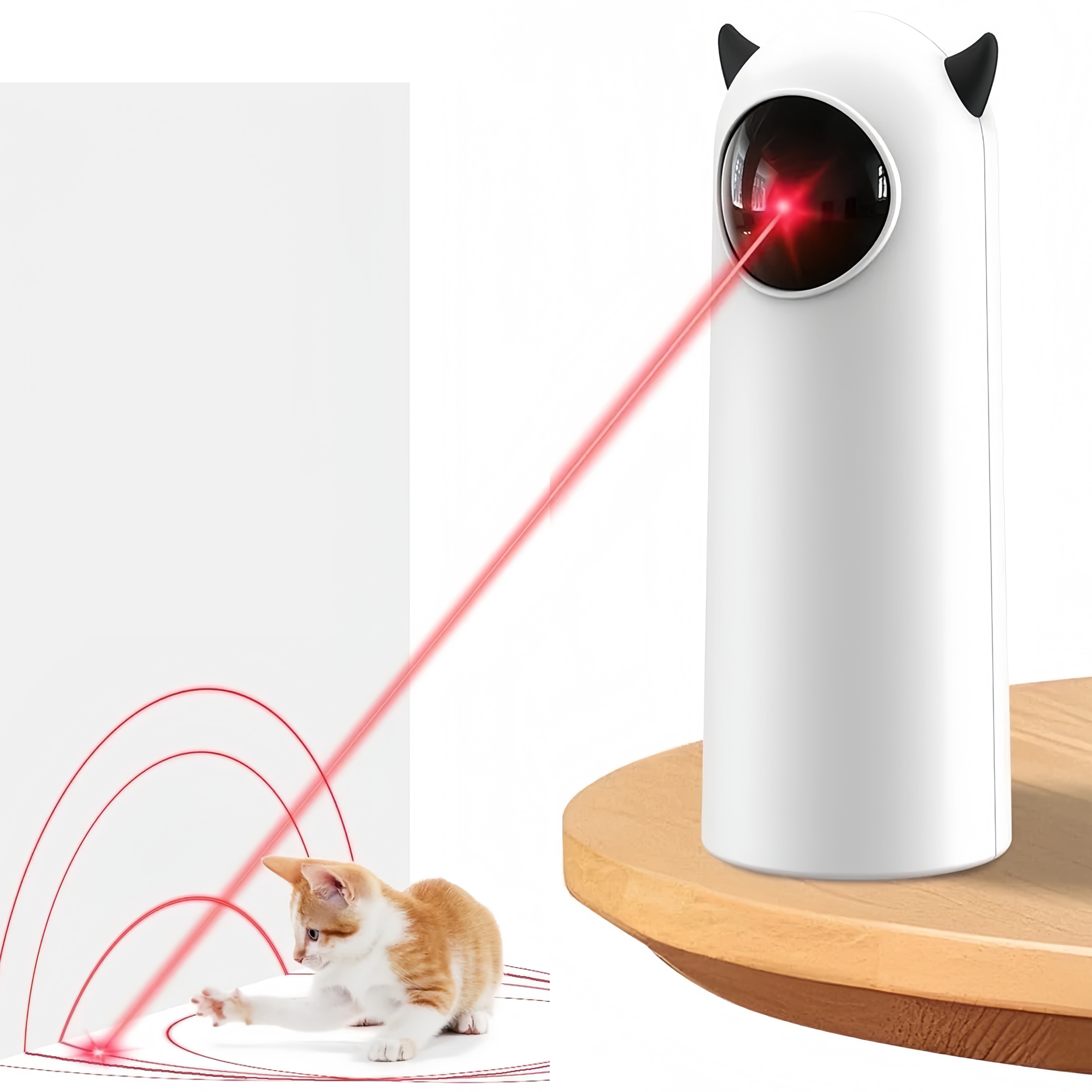 AMAZTEK Cat Dog Laser Toy Automatic Interactive Toys for Cats Kitten Dogs USB Charging and Battery Powered Random Pattern Fast Slow Light Flashing
