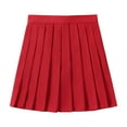 thumbnail image 1 of SAWKMW Girls Pleated Tennis Skirts with Shorts Athletic Skirt with Side Pocket High Waist Active Skort for Girls Kids Teen(Red,XXL), 1 of 2