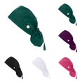 thumbnail image 1 of SAWOBUUN Adjustable Working Caps with Button & Sweatband, Women Ponytail Pouch Hats for Long Hair, 1 of 5