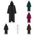 thumbnail image 1 of SAWOBUUN Adult Halloween Hooded Robe Cloak Tunic Long Capes Party Medieval Wizard Vampire, 1 of 6