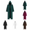 thumbnail image 1 of SAWOBUUN Adult Halloween Hooded Robe Cloak Tunic Long Capes Party Medieval Wizard Vampire, 1 of 6