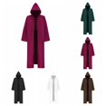 thumbnail image 1 of SAWOBUUN Adult Halloween Hooded Robe Cloak Tunic Long Capes Party Medieval Wizard Vampire, 1 of 6