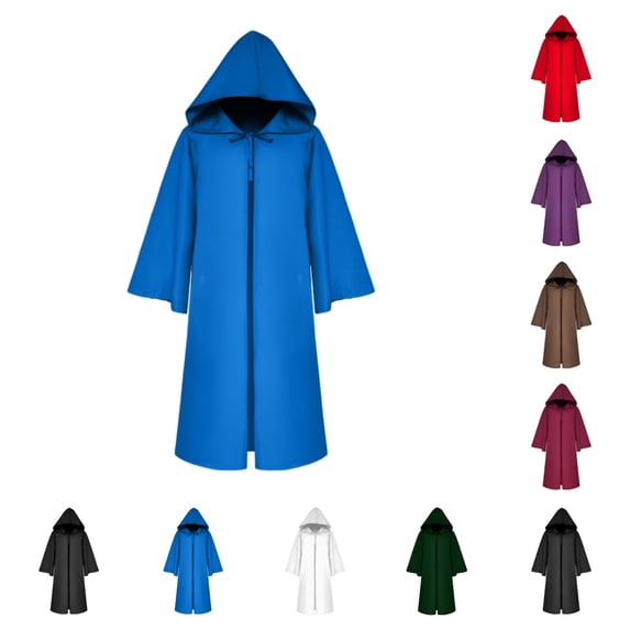 SAWOBUUN Adult Wizard Tunic Hooded Robe Halloween Party Cloak