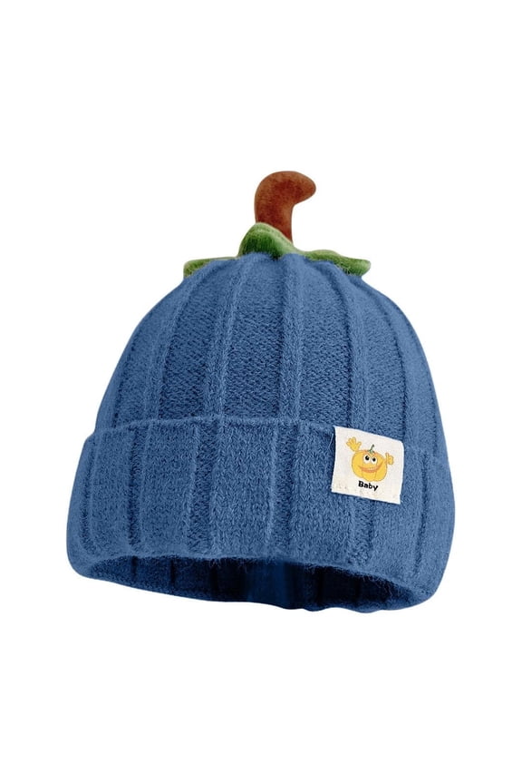 Baby Pumpkin Knit Beanie Hat for Boys Girls Soft Winter Warm Toddler Cap with Cute Funny Halloween Accessory & Photo Prop