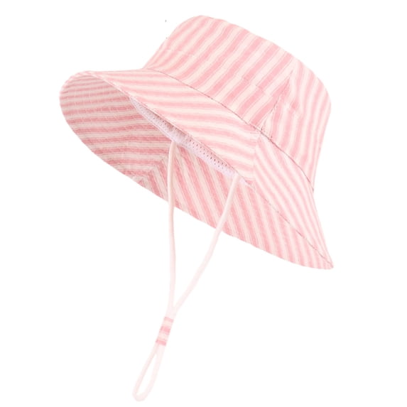 SAWOBUUN Baby Striped Bucket Hat Cute Adjustable Sun Protection Cap for Toddlers Lightweight Summer Outdoor Beach Hat