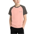 thumbnail image 1 of SAWOBUUN Boys Athletic Performance T-Shirt Kids Quick Dry Raglan Sleeve Crewneck Tee Breathable Color Block Active Top for Sports Running, 1 of 6