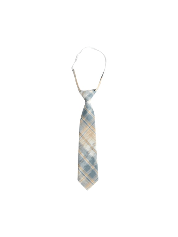 Boys Girls Pre-Tied Plaid Tie Adjustable Band Unisex Classic Tartan Necktie for School Uniforms