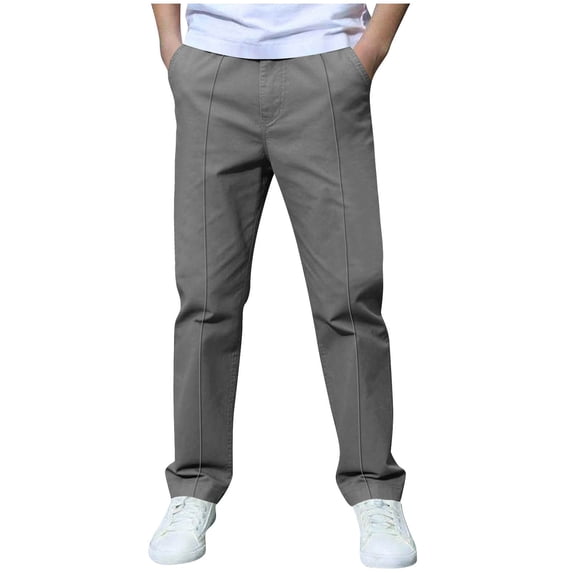 SAWOBUUN Boys Pleat Front Pants Classic Relaxed Fit Pants Casual School Uniforms Trousers with Pockets