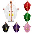 thumbnail image 1 of SAWOBUUN Church Catholic Priest Chasubles Vestments for Men, Robe Chasuble Mass Robe Halloween Outfits, 1 of 8