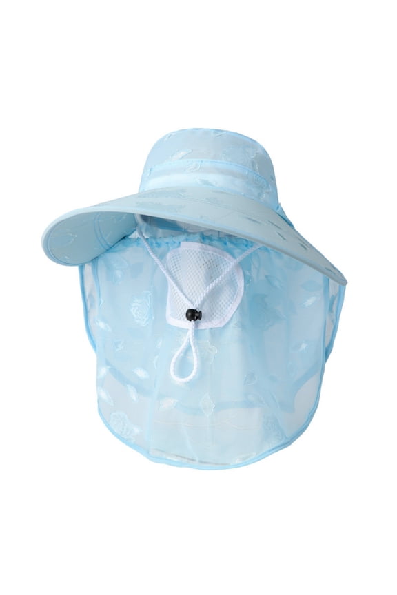 Fishing Hat for Women Outdoor UV Sun Protection Ice Silk Breathable Sun Hat Wide Brim Bucket Hat with Face Cover