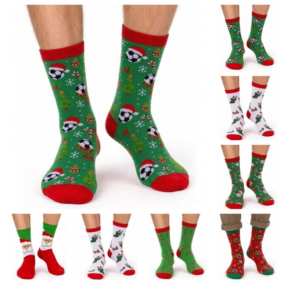 SAWOBUUN Funny Socks for Men Novelty Crazy Holiday Cozy Cotton Winter Christmas Socks